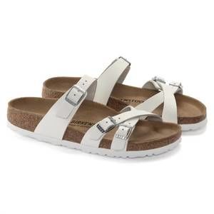 NEW BIRKENSTOCK women's franca leather sandals in white